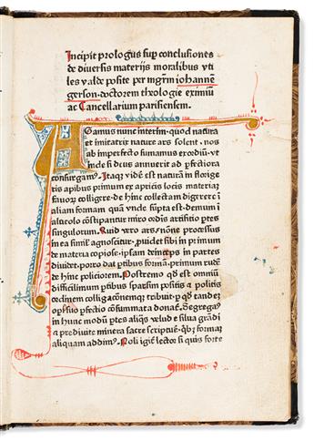 Gerson, Johannes (1363-1429) Conclusiones de Diversis Materiis Moralibus, sive de Regulis Madatorum.